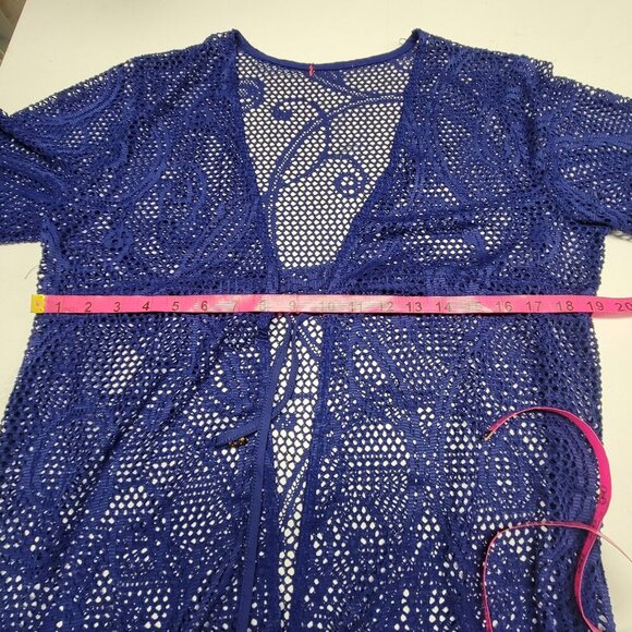 Lace Kimono with Drawstring Waist Crochet Lace Cardigans - Picture 6 of 11